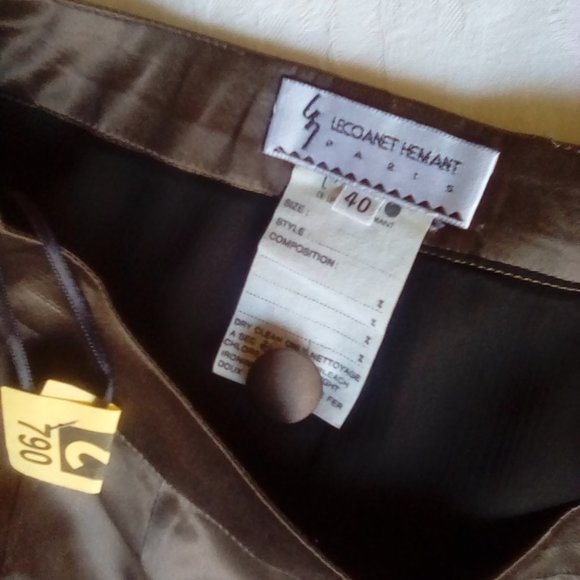 Brown satin evening skirt - Picture 6 of 8